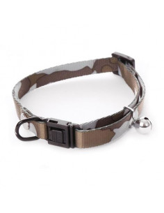 Collier camouflage vert pour chat + sécurite anti-étranglement