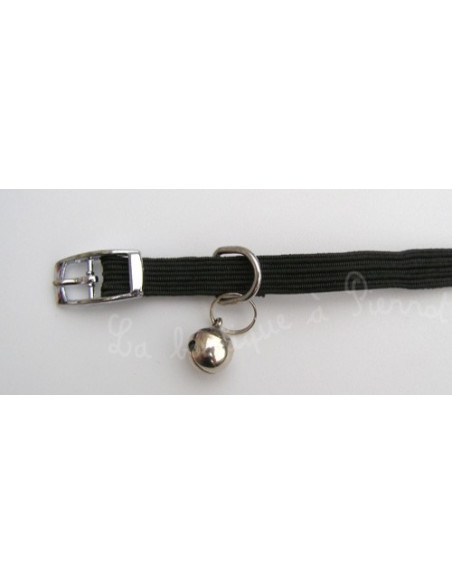 Collier noir élastique pour chat