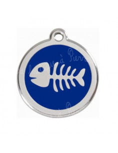 Médaille bleue avec arête de poisson