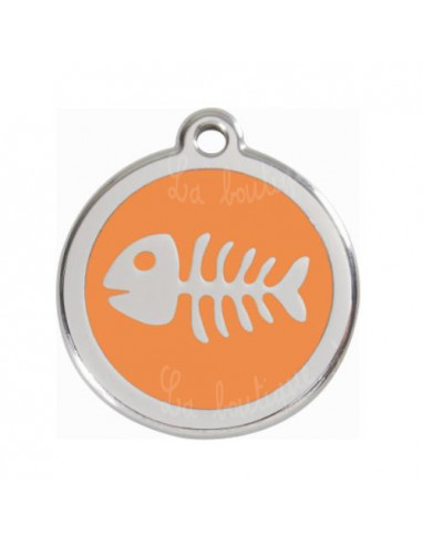 Médaille orange avec arête de poisson