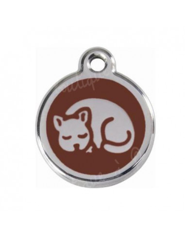 Médaille marron avec chat qui dort