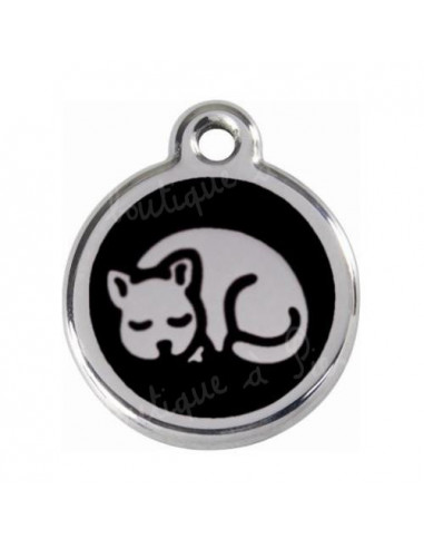 Médaille noire avec chat qui dort