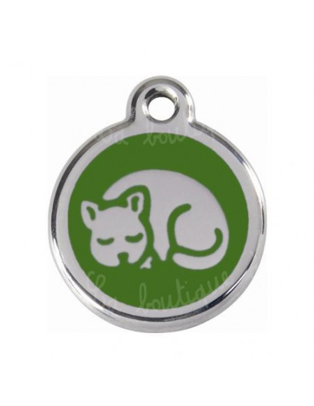 Médaille verte avec chat qui dort