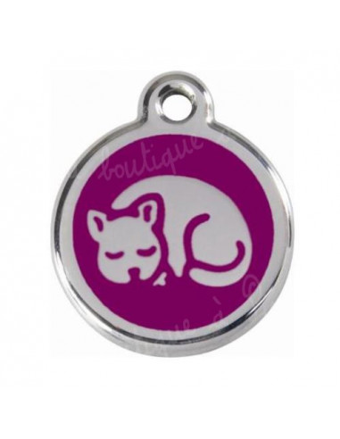 Médaille violette avec chat qui dort