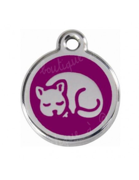Médaille violette avec chat qui dort
