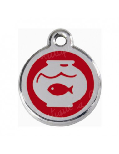 Médaille rouge Red Dingo pour chat avec bocal à poisson