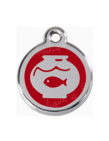 Médaille rouge Red Dingo pour chat avec bocal à poisson