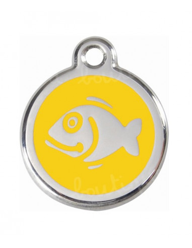 Médaille jaune pour chat avec poisson