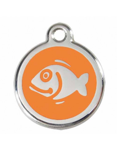 Médaillon pour chat style orange avec poisson RED DINGO