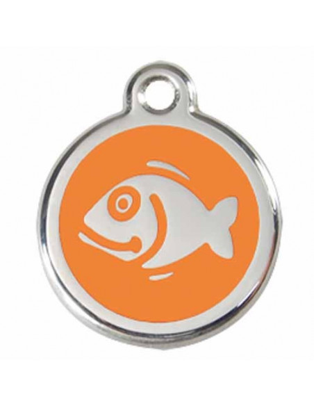 Médaillon pour chat style orange avec poisson RED DINGO