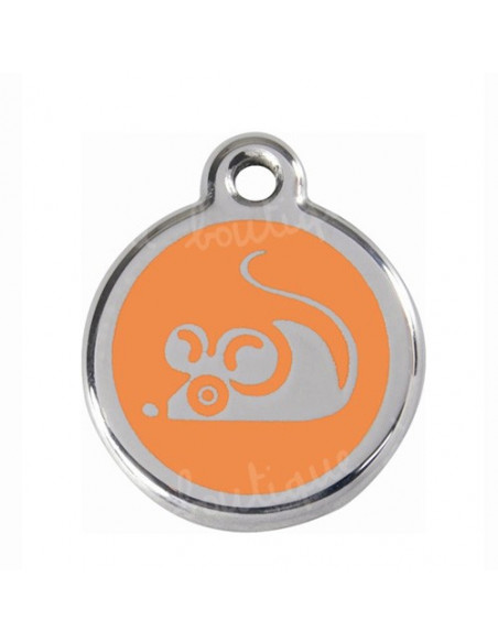Médaille orange pour chat avec souris