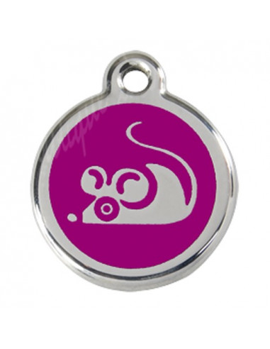 Médaille RED DINGO pour chat violette motif souris