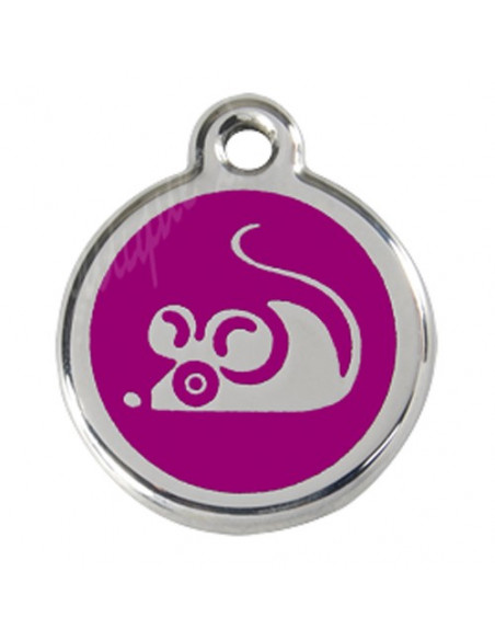 Médaille RED DINGO pour chat violette motif souris