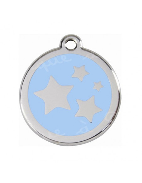 Médaille bleu clair pour chat avec étoiles