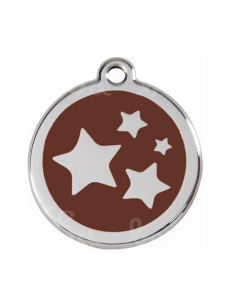Médaille marron pour chat avec étoiles
