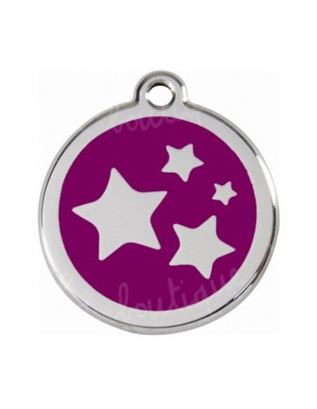 Médaille violette pour chat avec étoiles