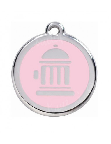 Médaille Chat Borne Incendie 2cm rose RED DINGO