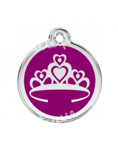 Médaille violette avec couronne de princesse pour chat