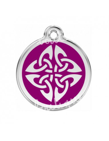 Médaille violette avec logo tribal pour chat