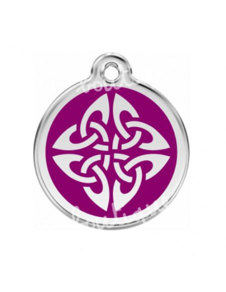 Médaille violette avec logo tribal pour chat