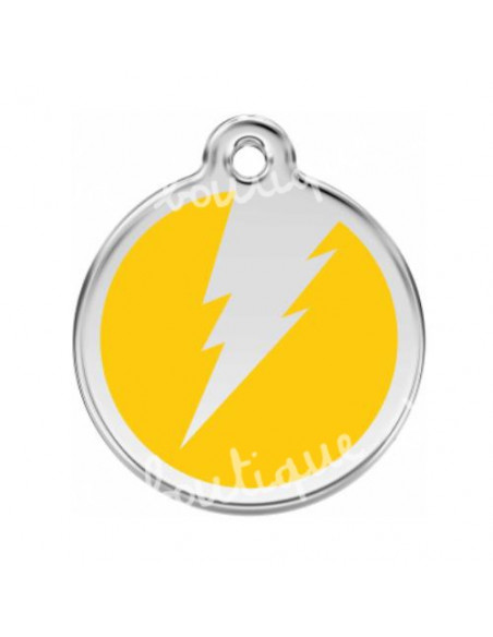 Médaille jaune avec éclair pour chat
