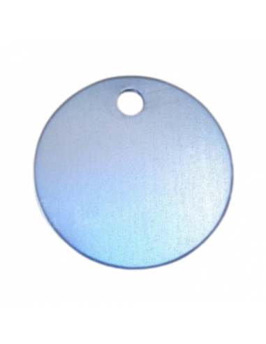 Médaille ronde 25mm bleu ciel pour chat