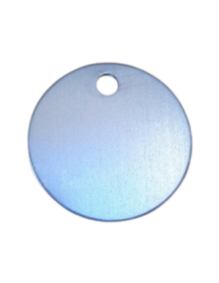 Médaille ronde 25mm bleu ciel pour chat