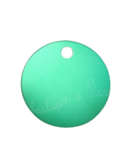Médaille ronde 25mm verte pour chat