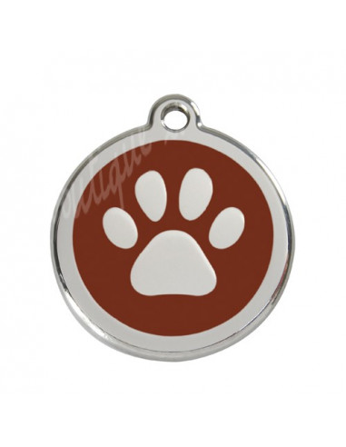Médaille marron avec patte de chat 2cm