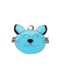 Médaille forme de Chat Zen Bleu