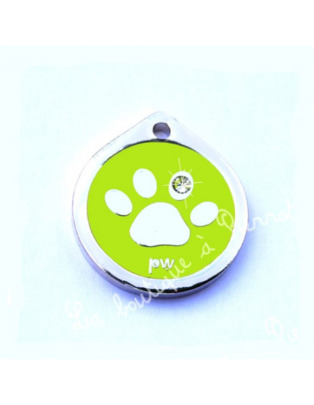 Médaille pour chat Patte Strass 2cm - La Boutique à Pierrot