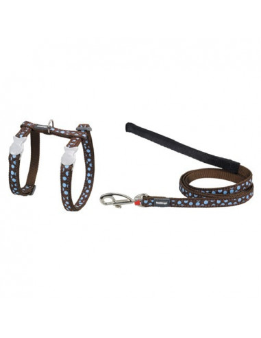 Harnais + laisse pour chat avec pois...