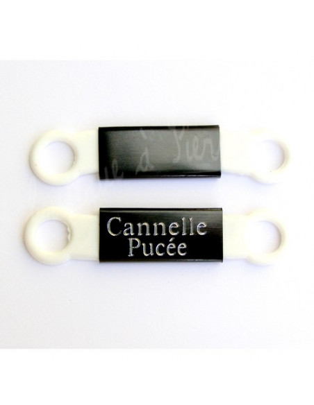 Support blanc et Plaque gravée pour collier chat