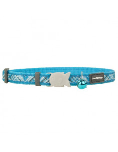 Collier bleu turquoise avec trait Red Dingo Flanno pour chat