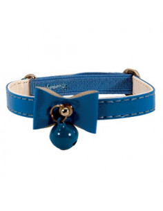 Collier pour chat bleu avec nœud et grelot Doogy Butterfly