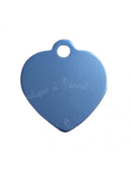 Médaille pour chien bleu clair en forme de coeur