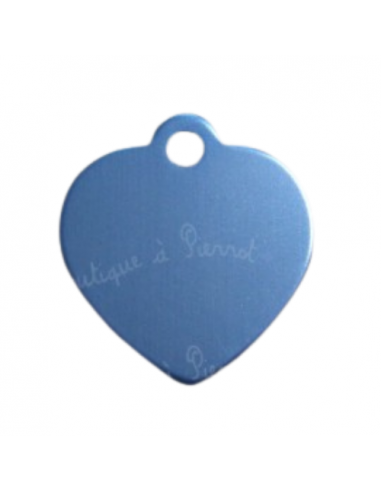 Médaille pour chien bleu clair en forme de coeur