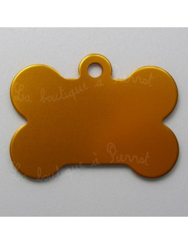 Médaille pour chien forme os alu orange