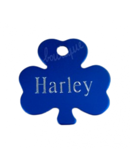 Médaille gravée pour chien Trèfle en Alu - La Boutique à Pierrot
