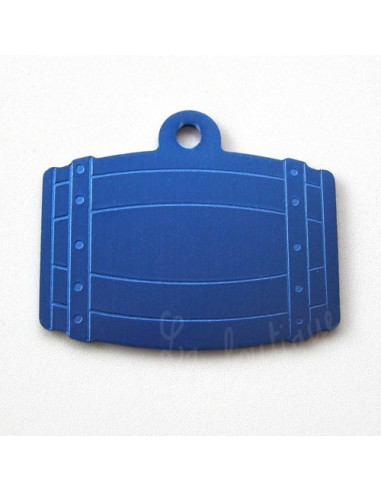 Médaille Forme tonneau Bleu pour chien