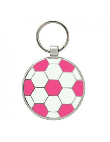 Médaille gravée pour Chien style Football Rose 2,5cm