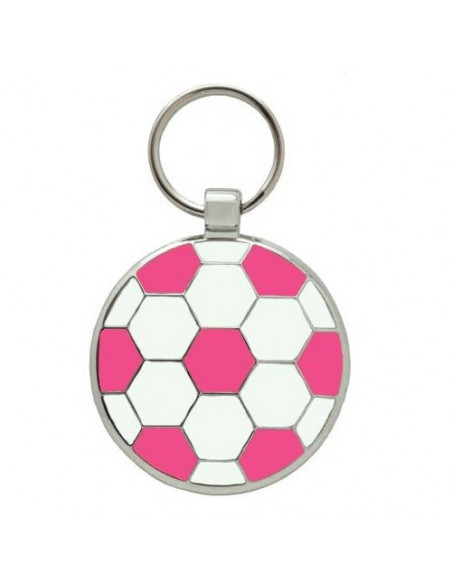 Médaille gravée pour Chien style Football Rose 2,5cm
