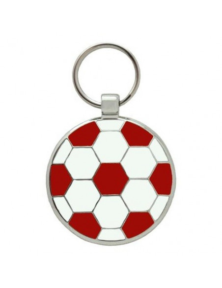Médaille gravée pour chien Football Rouge 2,5cm