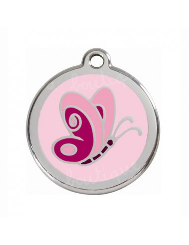 Médaillon Red Dingo petit Papillon Rose 2cm pour chien
