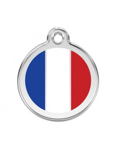 Médaille Red Dingo pour chien drapeau France 2cm