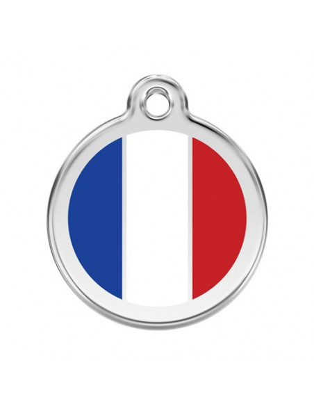 Médaille Red Dingo pour chien drapeau France 2cm
