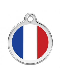 Médaille pour chien Red Dingo, drapeau Français 3cm