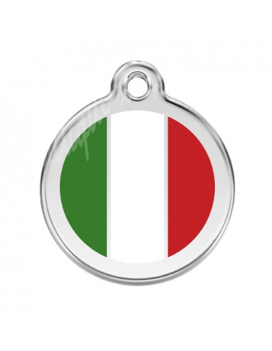 Médaille pour chien red dingo, drapeau Italien grand modèle 3,8cm