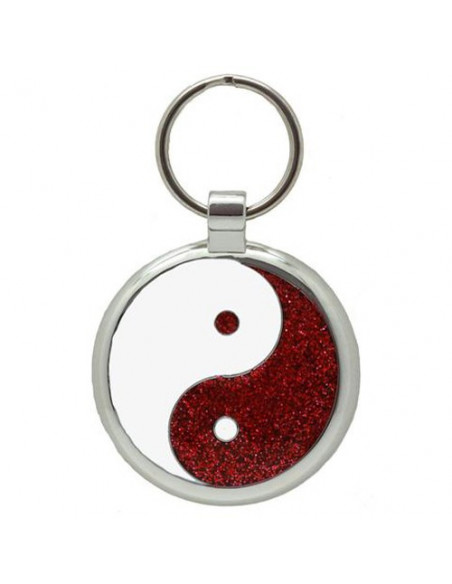 Médaille chien Yin Yang Paillettes 2,5cm - La Boutique à Pierrot