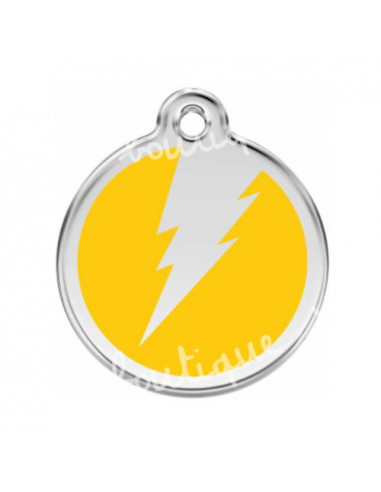Grande médaille jaune avec éclair pour chien